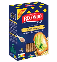 Pan tostado integral con sésamo y lino